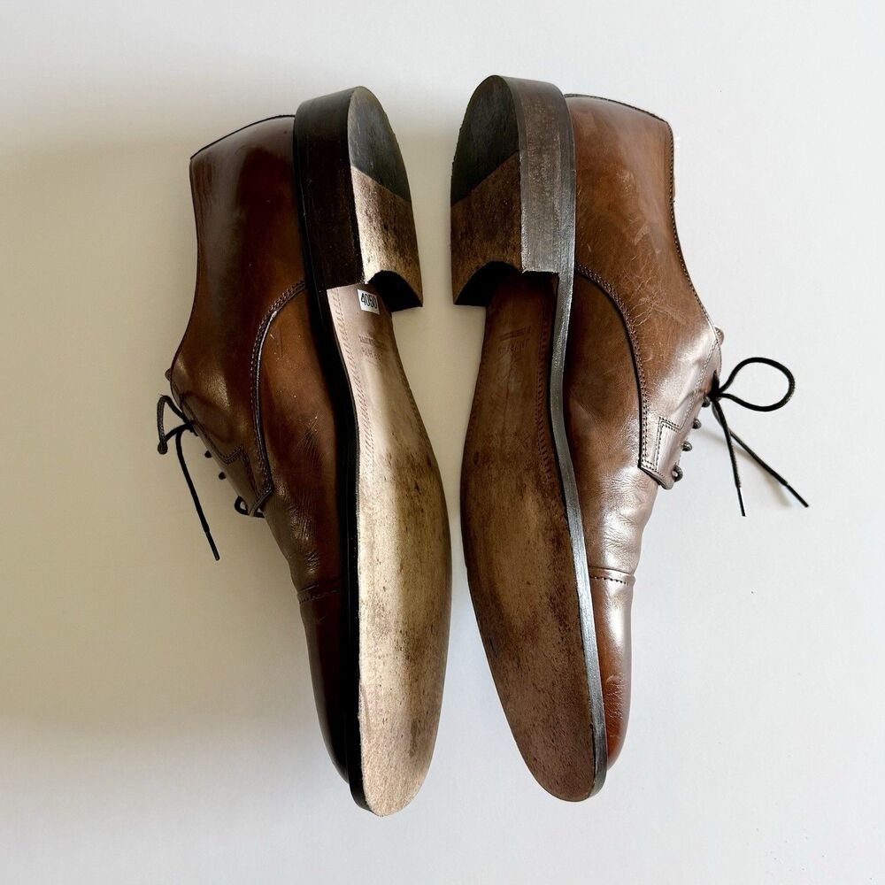 J.Murphy Johnston & Murphy Novick Brown Cap Toe Leather Dress Shoes Mens Size 9M - Picture 5 of 16
